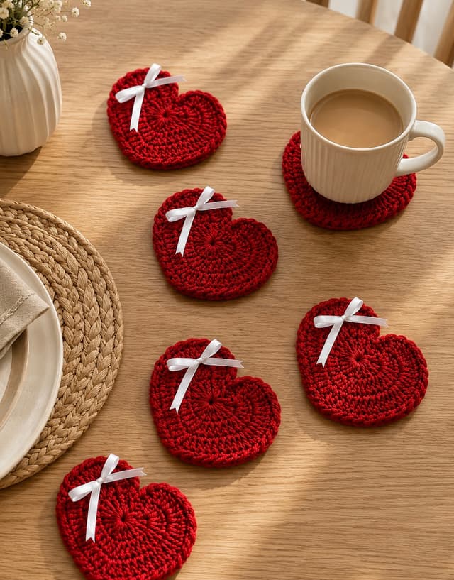 Crochet tea & coffee coasters. Perfect accessory to make your dining area look Pinteresty and chic. Easy to was; forever gifts.