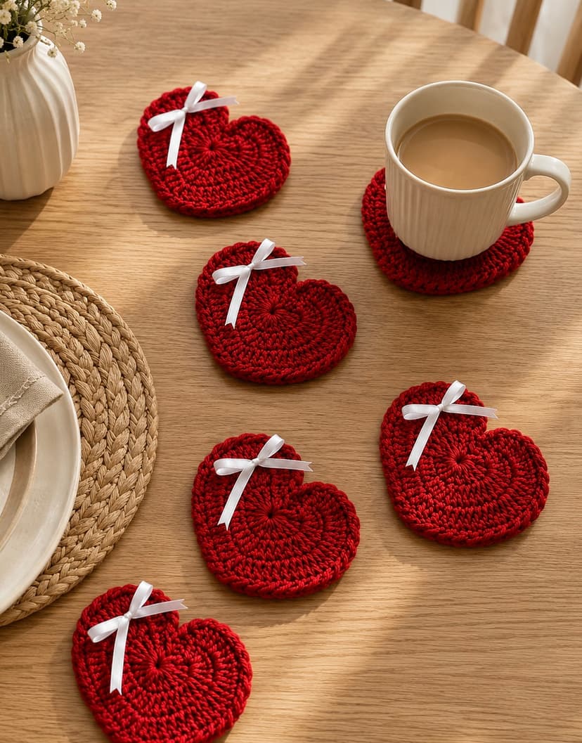 Crochet tea & coffee coasters. Perfect accessory to make your dining area look Pinteresty and chic. Easy to was; forever gifts.